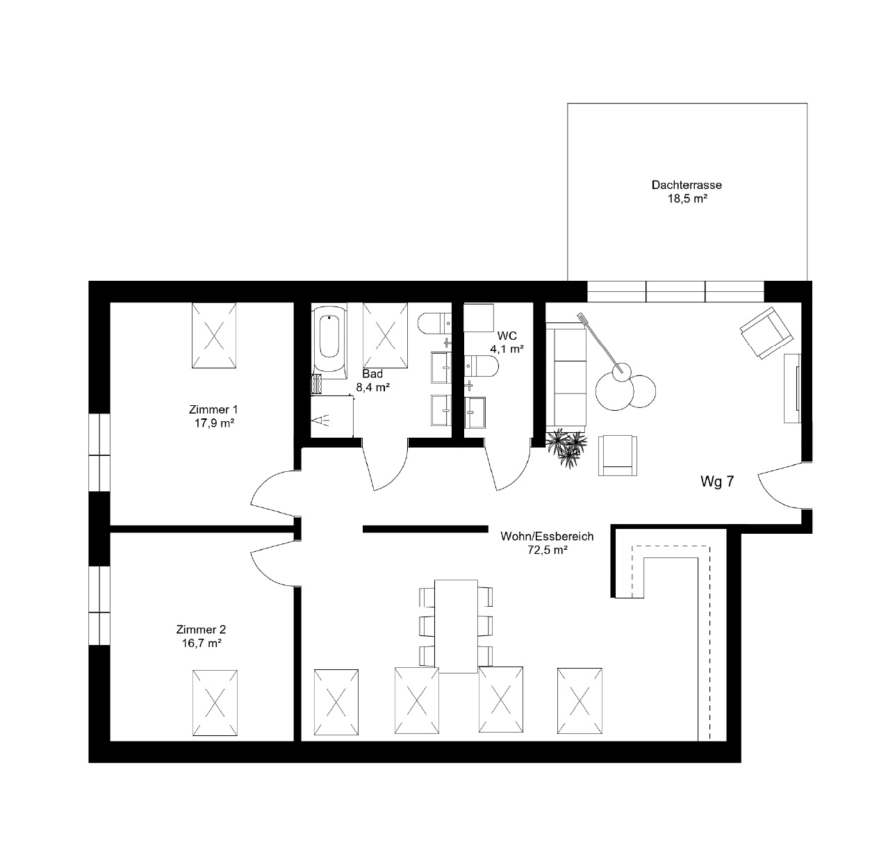 Apartment with 3 rooms
