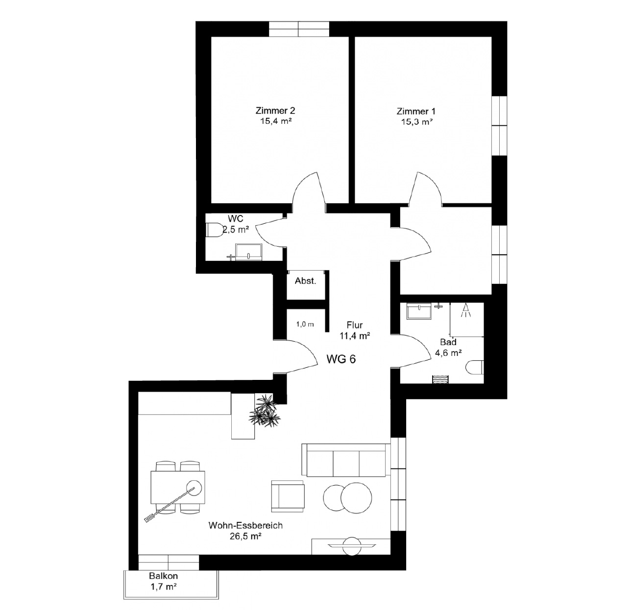 Apartment with 4 rooms