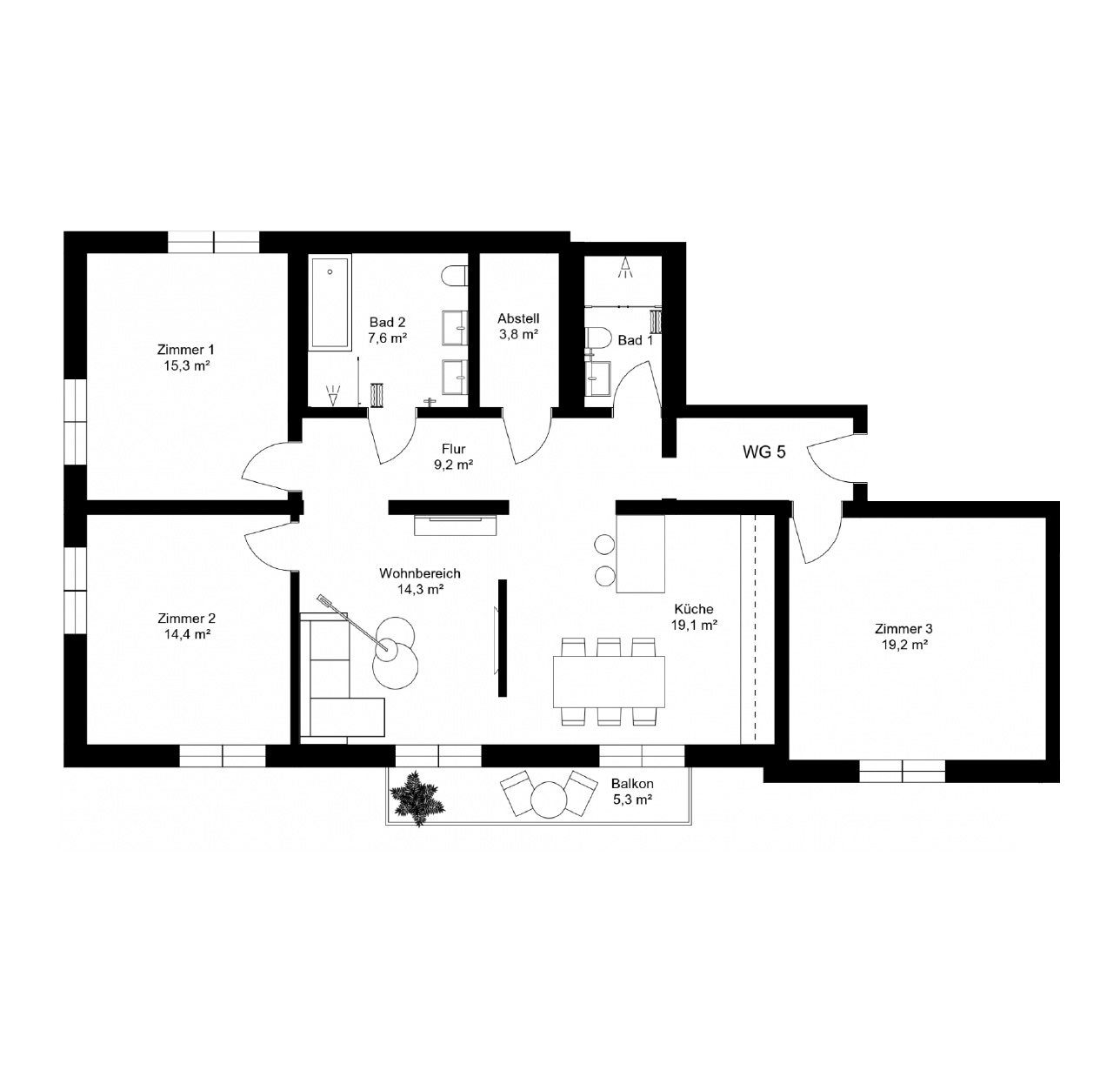 Apartment with 4 rooms